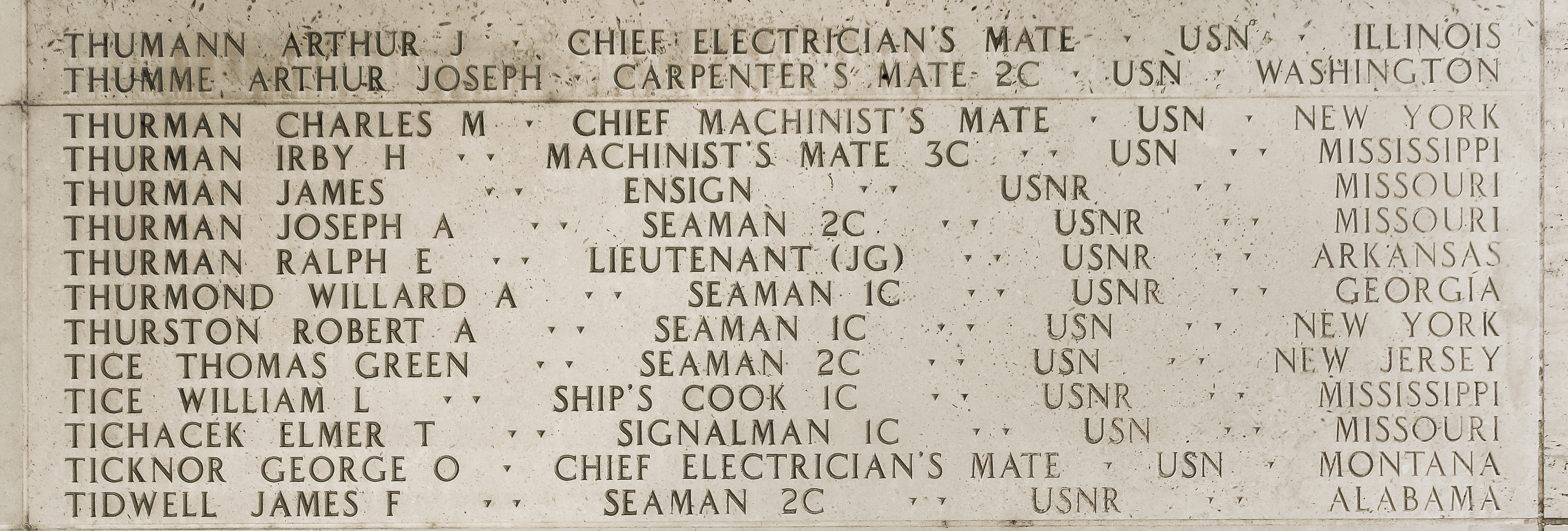 Charles M. Thurman, Chief Machinist's Mate